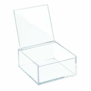 Průhledný stohovatelný box s víkem iDesign Clarity, 10 x 10 cm