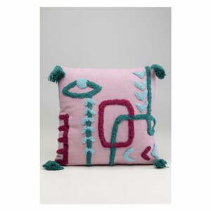 Růžový dekorativní polštář Kare Design Abstract Art, 45 x 45 cm
