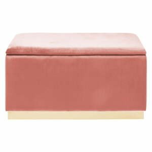 Růžová sametová lavice s úložným prostorem Kare Design Cherry