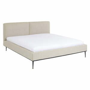 Béžová čalouněná dvoulůžková postel Kare Design East Side, 160 x 200 cm