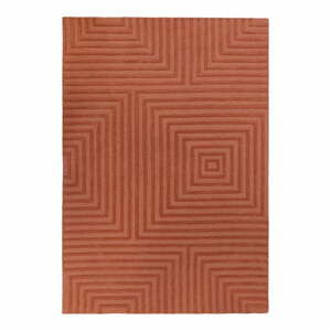 Oranžový vlněný koberec Flair Rugs Estela, 160 x 230 cm