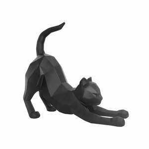 Matně černá soška PT LIVING Origami Stretching Cat, výška 30,5 cm