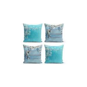 Sada 4 dekorativních povlaků na polštáře Minimalist Cushion Covers Winter Flowers, 45 x 45 cm