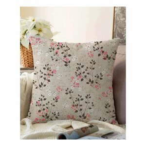 Hnědý povlak na polštář s příměsí bavlny Minimalist Cushion Covers Bloom, 55 x 55 cm