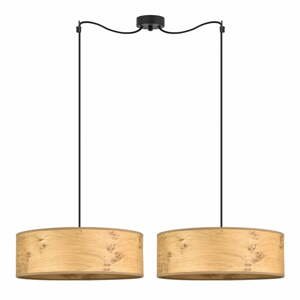 Béžové dvouramenné závěsné svítidlo z dřevěné dýhy Bulb Attack Ocho XL, ⌀ 45 cm