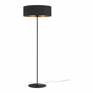 Černá stojací lampa s detailem ve zlaté barvě Bulb Attack Tres XL, ⌀ 45 cm