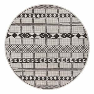 Černo-šedý venkovní koberec Ragami Madrid, ø 120 cm
