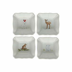 Sada 4 vánočních zapékacích mís z kameniny Casafina Deer Friends, 10 x 10 cm