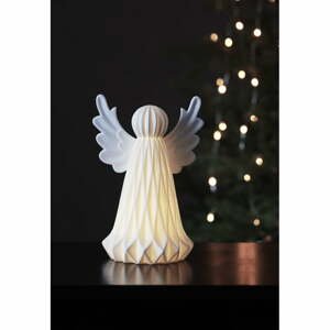 Bílá keramická vánoční světelná LED dekorace Star Trading Vinter, výška 23 cm