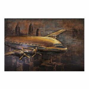 Dekorativní kovová cedule Antic Line Avion New York, 120 x 80 cm