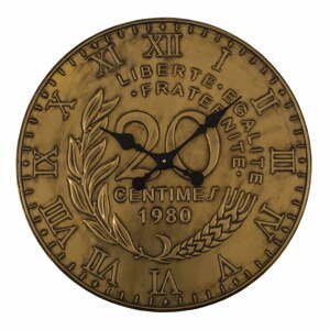 Nástěnné hodiny ve zlaté barvě Antic Line, ø 60 cm