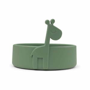 Zelená dětská silikonová miska Done by Deer Peekaboo Raffi