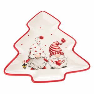 Keramický talíř s vánočním motivem ve tvaru stromu Dakls