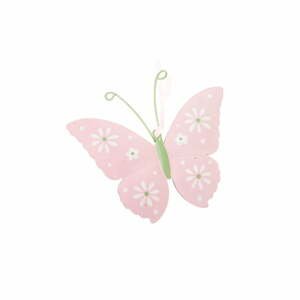 Sada 2 růžových kovových závěsných dekorací Dakls Butterfly