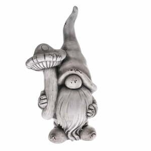Šedá dekorace Dakls Mushroom Gnome, výška 44,5 cm
