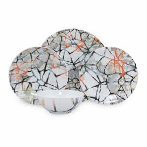 24dílná sada porcelánového nádobí Kütahya Porselen Abstract
