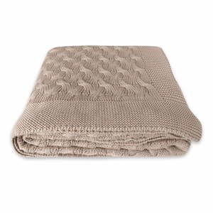 Béžová bavlněná deka Homemania Decor Softy, 130 x 170 cm