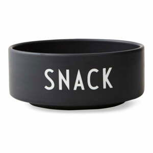 Černá porcelánová miska Design Letters Snack, ø 12 cm