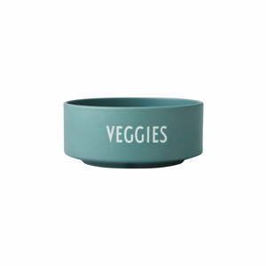 Tyrkysová porcelánová miska Design Letters Veggies, ø 12 cm