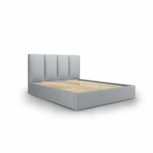 Světle šedá dvoulůžková postel Mazzini Beds Juniper, 160 x 200 cm