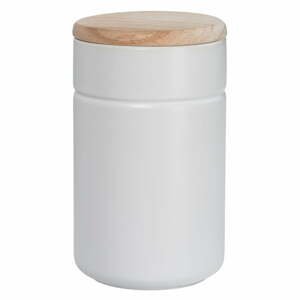 Bílá porcelánová dóza s dřevěným víkem Maxwell & Williams Tint, 900 ml