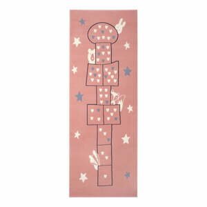 Dětský růžový koberec Hanse Home Adventures Jump, 100 x 250 cm