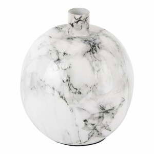 Bílo-černý železný svícen PT LIVING Marble, výška 15 cm