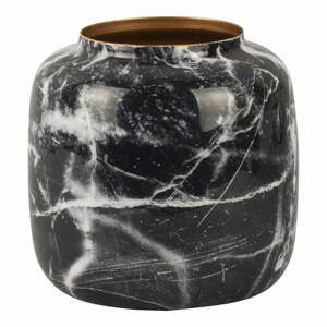 Černo-bílá železná váza PT LIVING Marble, výška 19,5 cm