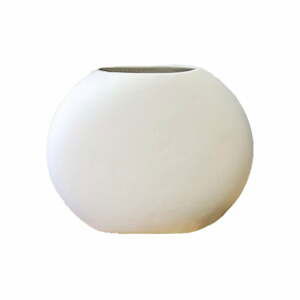 Bílá oválná keramická váza Rulina Flat, výška 21 cm