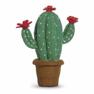 Zelená plstěná dekorace Mr. Fox Cactus Flower, výška 32 cm