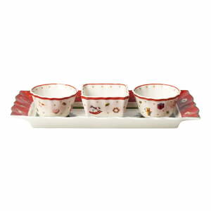 Set 3 porcelánových servírovacích misek s tácem s vánočním motivem Villeroy & Boch