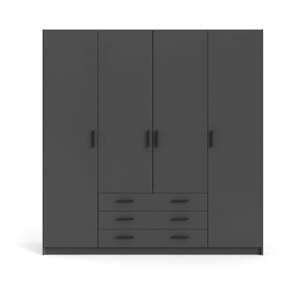 Černá šatní skříň Tvilum Sprint, 195,5 x 200 cm