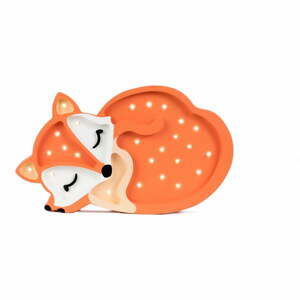 Oranžová stolní lampa z borovicového dřeva Little Lights Fox Wild, délka 31 cm