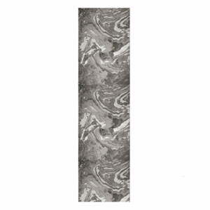 Šedý běhoun Flair Rugs Marbled, 60 x 230 cm