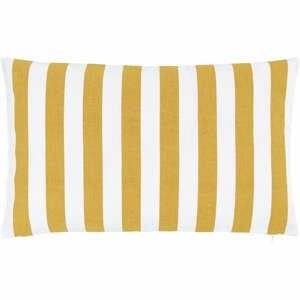 Bílo-žlutý bavlněný dekorativní povlak na polštář Westwing Collection Timon, 30 x 50 cm