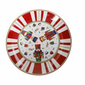 Červený/bílý vánoční porcelánový talíř ø 30 cm Piatto - Brandani