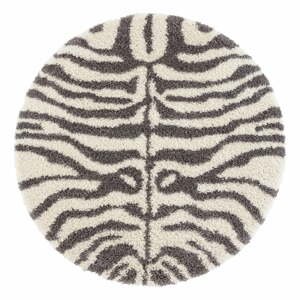 Šedý/béžový kulatý koberec ø 160 cm Striped Animal - Ragami