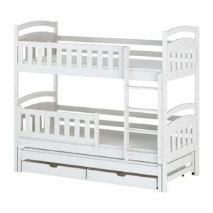 Bílá patrová dětská postel s úložným prostorem 90x200 cm Blanka - Lano Meble
