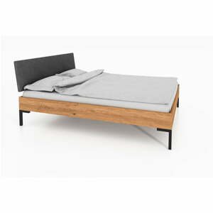 Dvoulůžková postel z dubového dřeva s čalouněným čelem 140x200 cm Abises 1 - The Beds