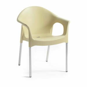 Béžová plastová zahradní židle Lisa - Rojaplast