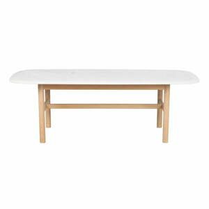 Bílý mramorový konferenční stolek 135x62 cm Hammond - Rowico