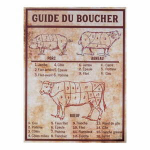 Kovová cedule 30x40 cm Butcher's guide – Antic Line