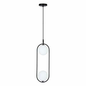 Černé závěsné svítidlo se skleněným stínidlem 18.5x15 cm Cordel – Candellux Lighting