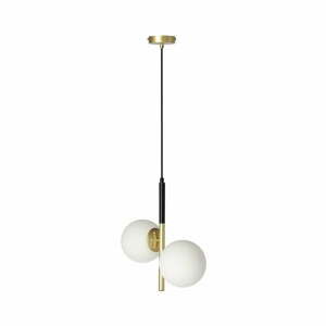 Závěsné svítidlo ve zlaté barvě se skleněným stínidlem 32.5x15 cm Duo – Candellux Lighting