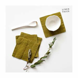 Khaki látkové podtácky v sadě 4 ks – Linen Tales