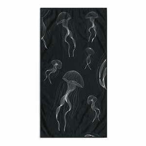 Černobílá plážová osuška 90x180 cm Jellyfish – DecoKing