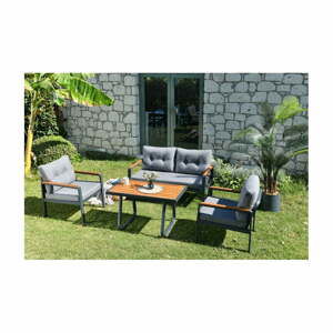 Šedý zahradní lounge set pro 4 Tivoli – Floriane Garden