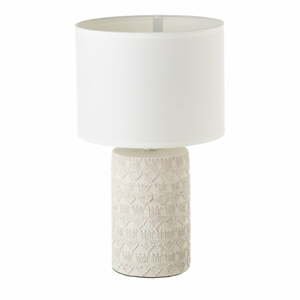 Bílo-béžová stolní lampa s textilním stínidlem (výška 41 cm) – Casa Selección
