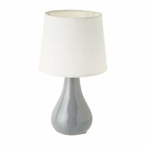 Bílo-šedá keramická stolní lampa s textilním stínidlem (výška 26 cm) – Casa Selección