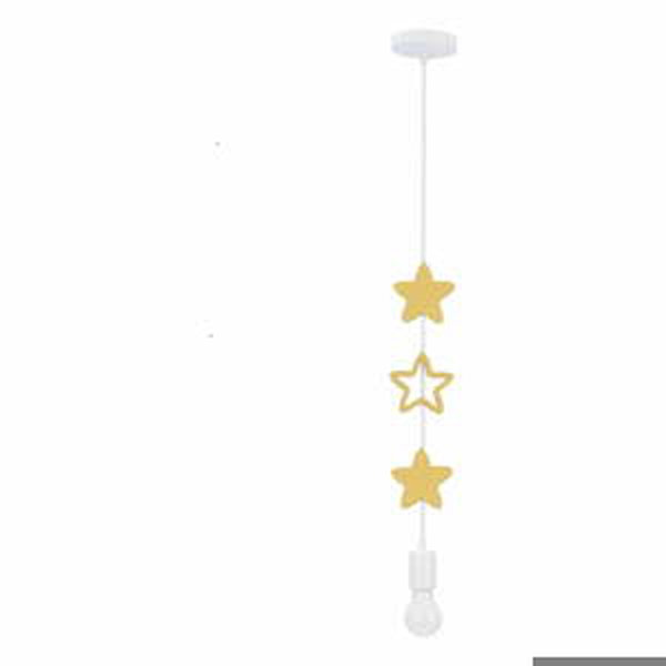 Žluto-bílé dětské svítidlo s kovovým stínidlem Single – Candellux Lighting